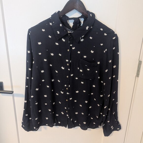 Grace and Mila Cat Blouse with ribbon tie back - Picture 1 of 4
